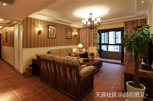 【共享拆】美式客厅拆修效果图 浪漫朴实的美式客厅拆修设想(转载)