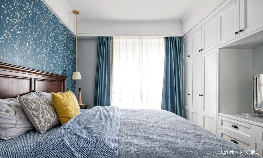 110㎡的美式气概拆修，主卧美成一道光景！