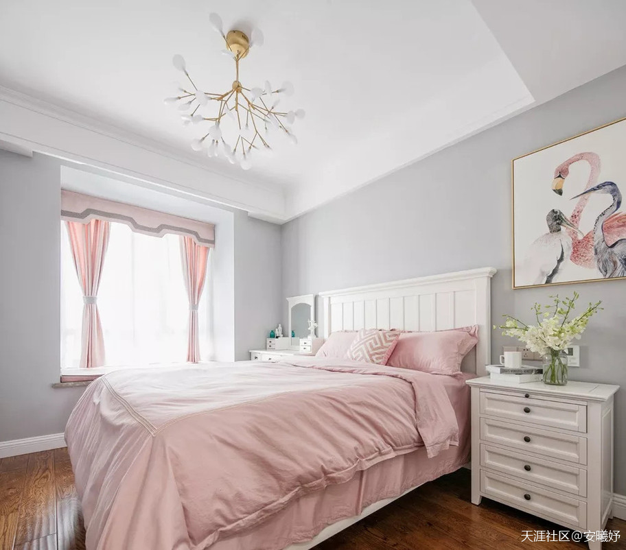 110㎡的美式气概拆修，主卧美成一道光景！