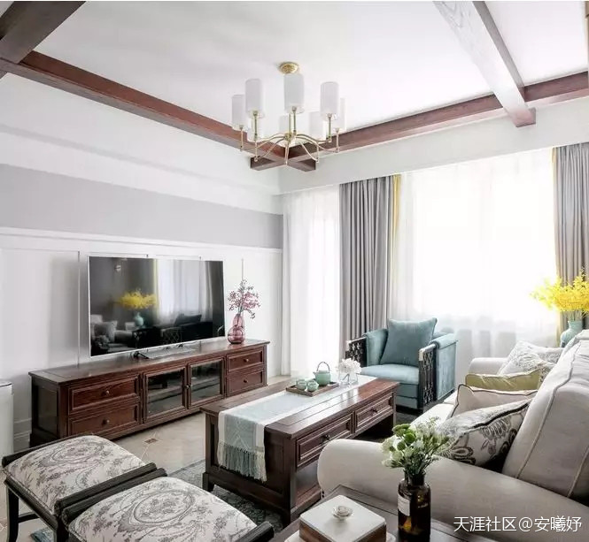 110㎡的美式气概拆修，主卧美成一道光景！