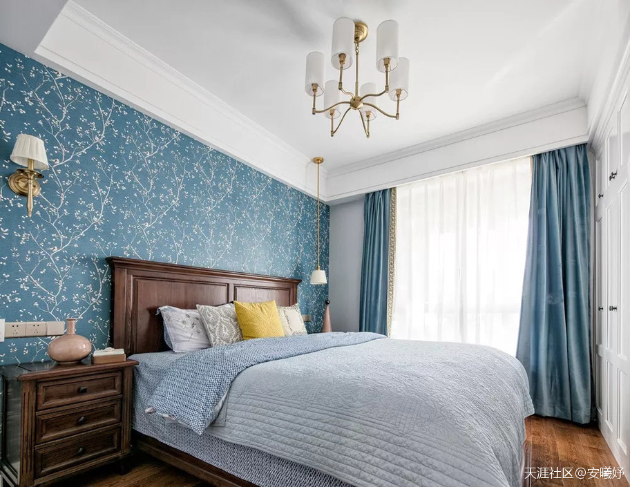 110㎡的美式气概拆修，主卧美成一道光景！