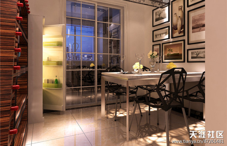 旭日龙园109平3室2厅样板间拆修效果图