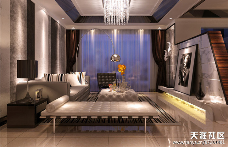 旭日龙园109平3室2厅样板间拆修效果图