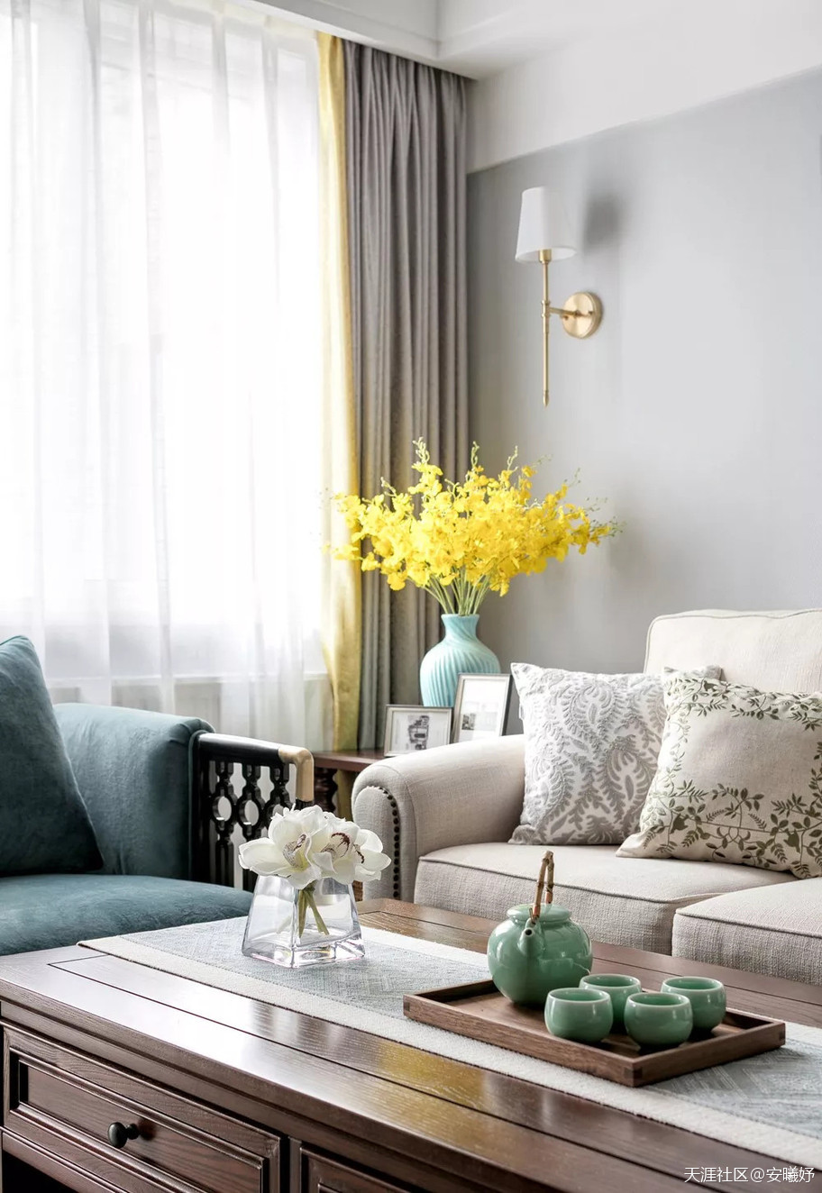 110㎡的美式气概拆修，主卧美成一道光景！