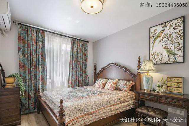 100㎡文雅美式拆修，主卧实心美呆了！(转载)