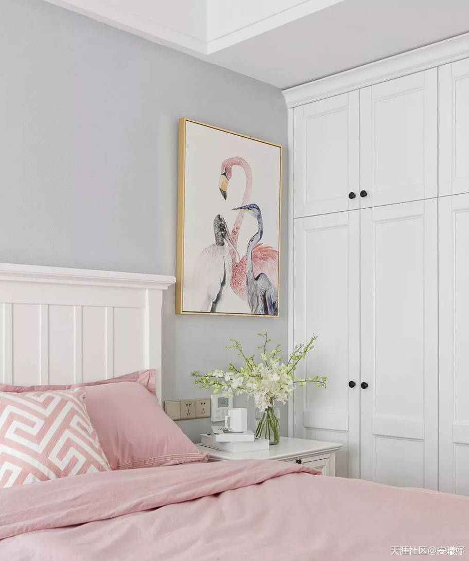 110㎡的美式气概拆修，主卧美成一道光景！