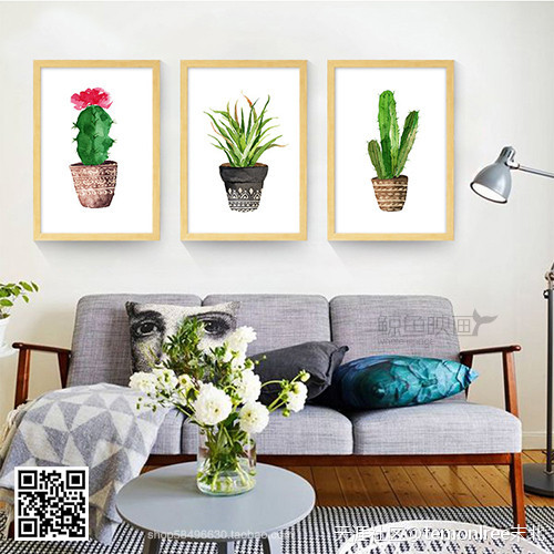 客厅沙发布景墙粉饰画安插效果图赏识。