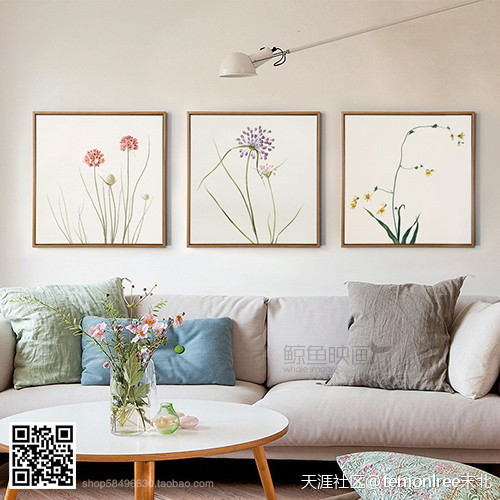 客厅沙发布景墙粉饰画安插效果图赏识。