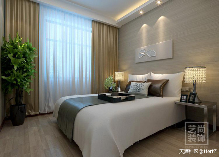 维也纳丛林四期89平方两室两厅现代简约样板间拆修效果图