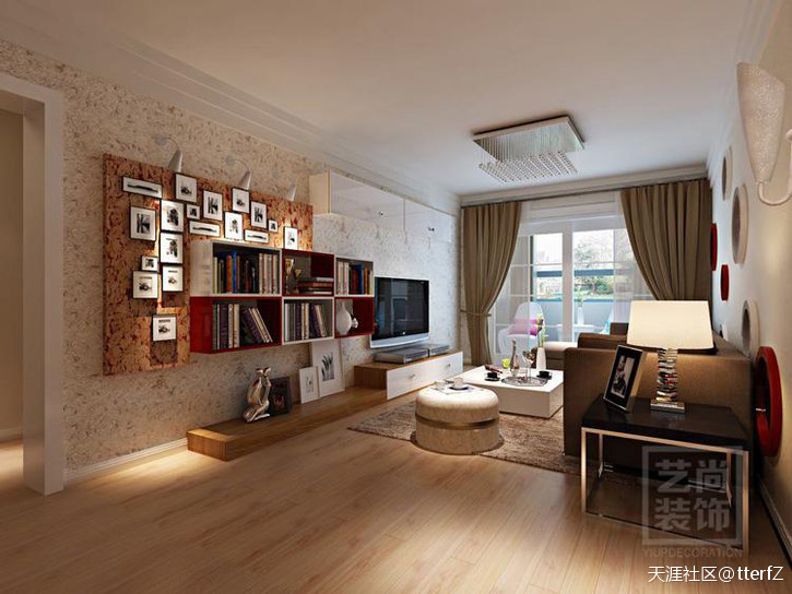 维也纳丛林四期89平方两室两厅现代简约样板间拆修效果图