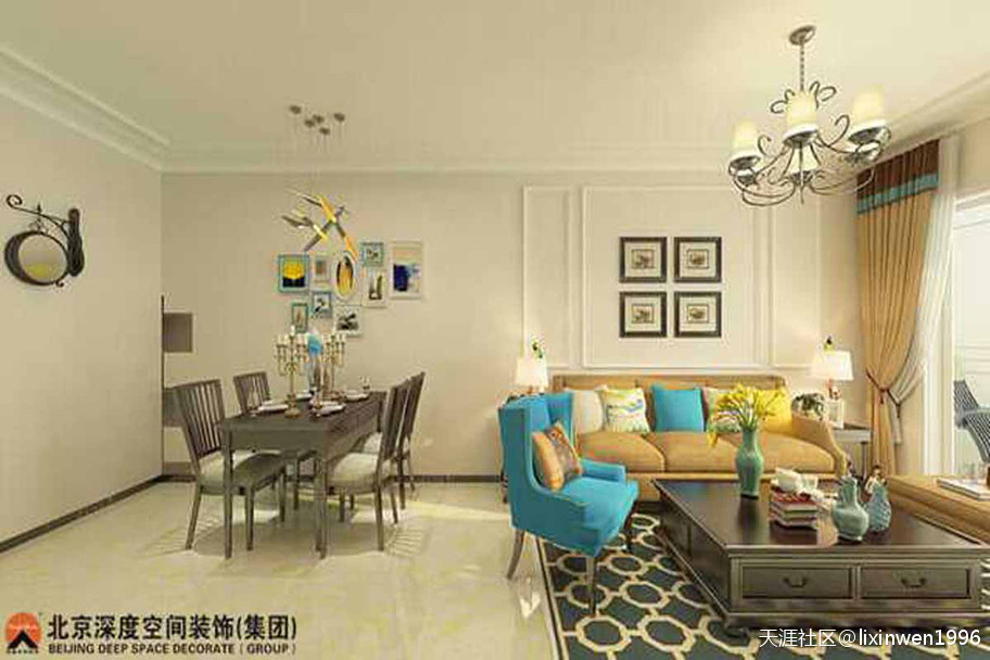 柳州拆修设想——美式气概粉饰效果图(转载)