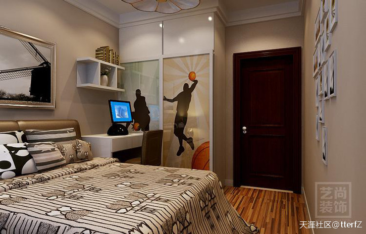 维也纳丛林四期89平方两室两厅现代简约样板间拆修效果图