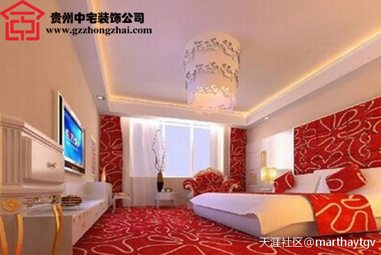 贵阳浪漫成婚房卧室拆修效果图_贵州中宅粉饰公司(转载)