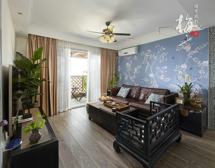 【石家庄碧景园拆修】129平米-新中式气概拆修效果图-瀚沃粉饰