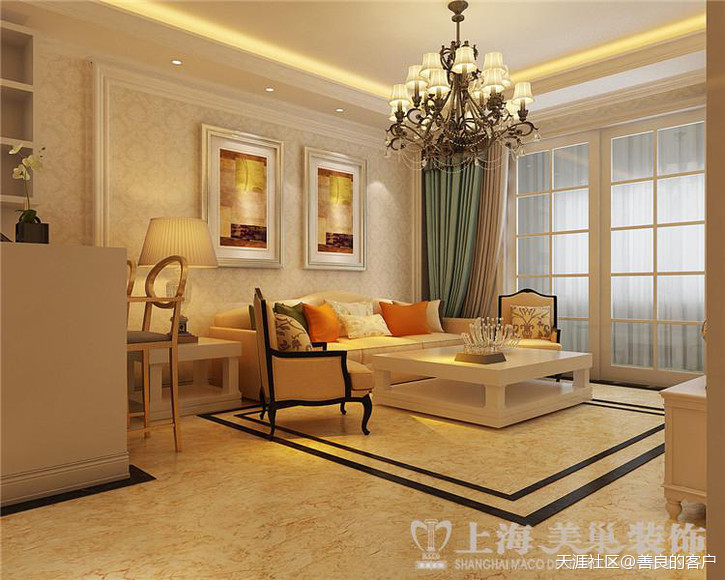 郑州建业二号城邦贰四室两厅140平方简欧气概拆修案例效果图展现