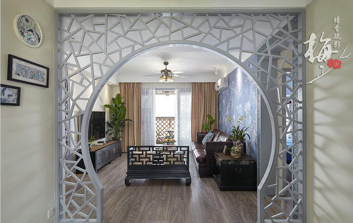 【石家庄碧景园拆修】129平米-新中式气概拆修效果图-瀚沃粉饰