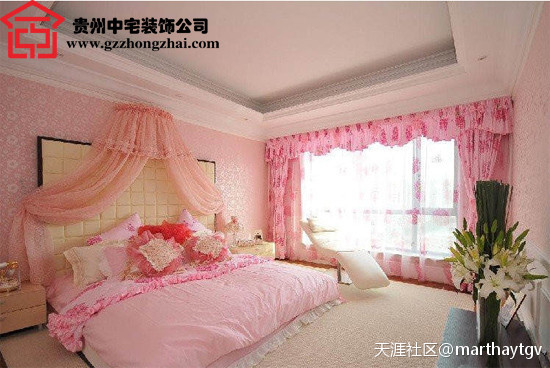 贵阳浪漫成婚房卧室拆修效果图_贵州中宅粉饰公司(转载)