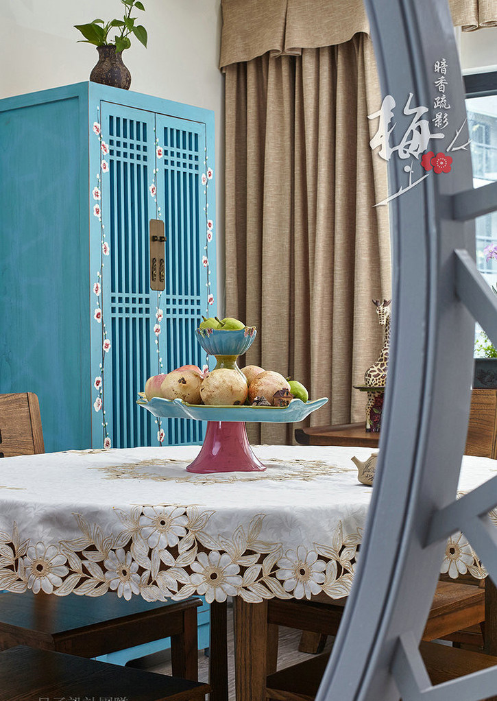 【石家庄碧景园拆修】129平米-新中式气概拆修效果图-瀚沃粉饰