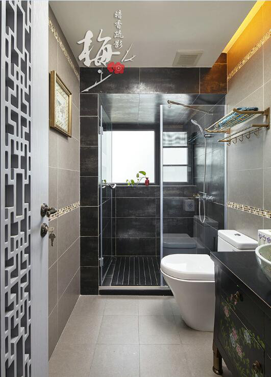 【石家庄碧景园拆修】129平米-新中式气概拆修效果图-瀚沃粉饰