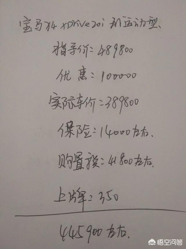 宝马X4落地几钱？