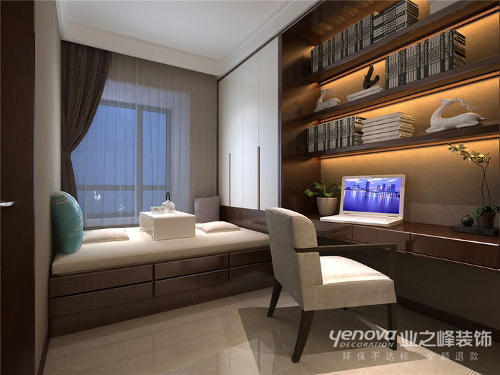 幸福里124平米中式气概拆修效果图----太原业之峰粉饰