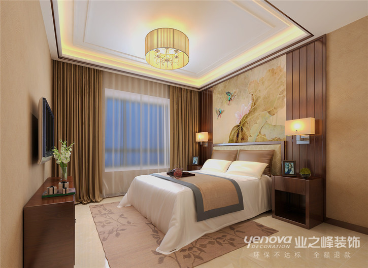 幸福里124平米中式气概拆修效果图----太原业之峰粉饰