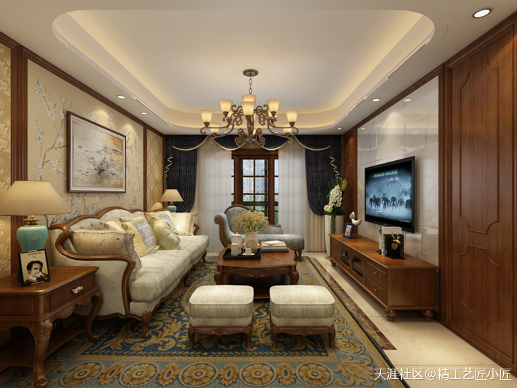 襄阳拆修案例|状元府140㎡美式气概，爱上复古的家居生活！