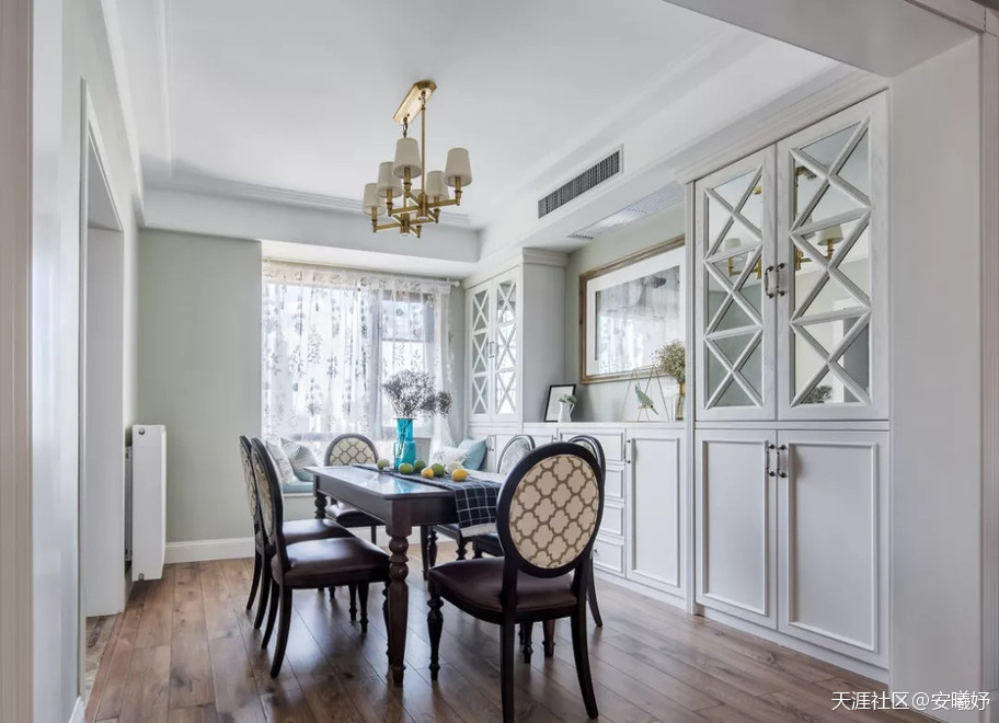 超都雅的140㎡美式拆修，快来一睹芳容吧！主卧藏了个大衣帽间！