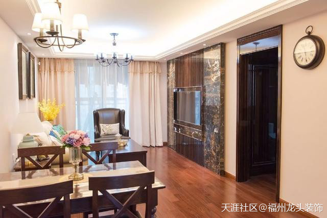 98平米美式三房，拆修太有品尝了！尤其是客厅，豪华大气！