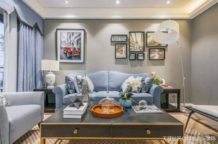 龙头粉饰展示翠微里欧式气概拆修效果图