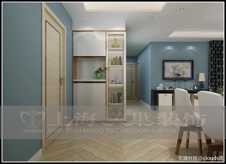 昌建誉峰86.64平两室两厅现代简约气概拆修效果图