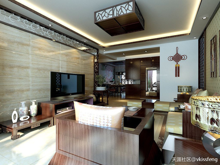 重庆中式气概客厅电视布景墙效果图和你应该留意那些事项