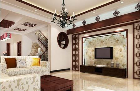 重庆中式气概客厅电视布景墙效果图和你应该留意那些事项