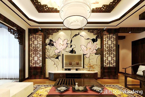 重庆中式气概客厅电视布景墙效果图和你应该留意那些事项