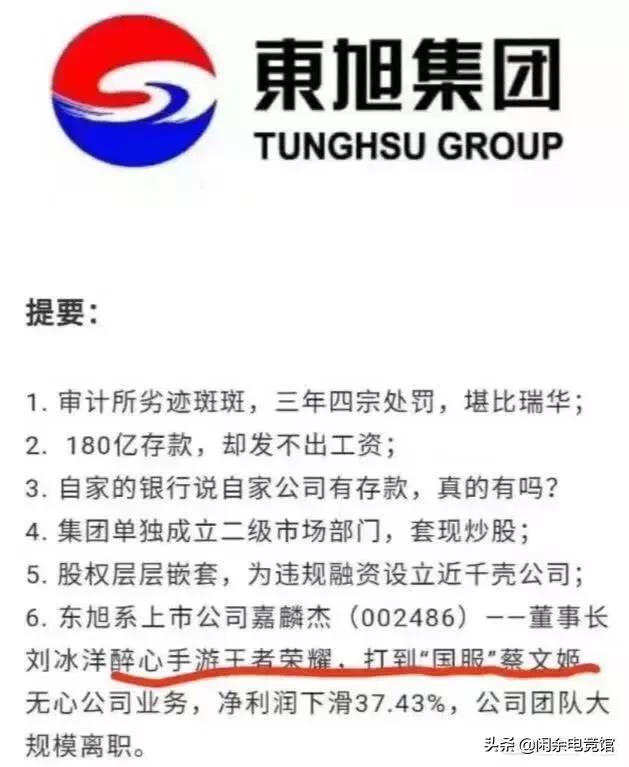 东旭集团百亿老板沉浸游戏strong金鹰基金办理有限公司/strong，博得了国服蔡文姬却输掉百亿家产招致公司破产，你怎么看？