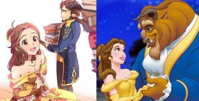 日本画风的迪士尼公主，白雪公主清纯动人，仙蒂温柔美丽！