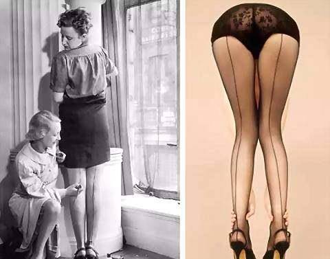 二战时期女人疯狂热爱丝袜 买不起的人直接用纹身代替