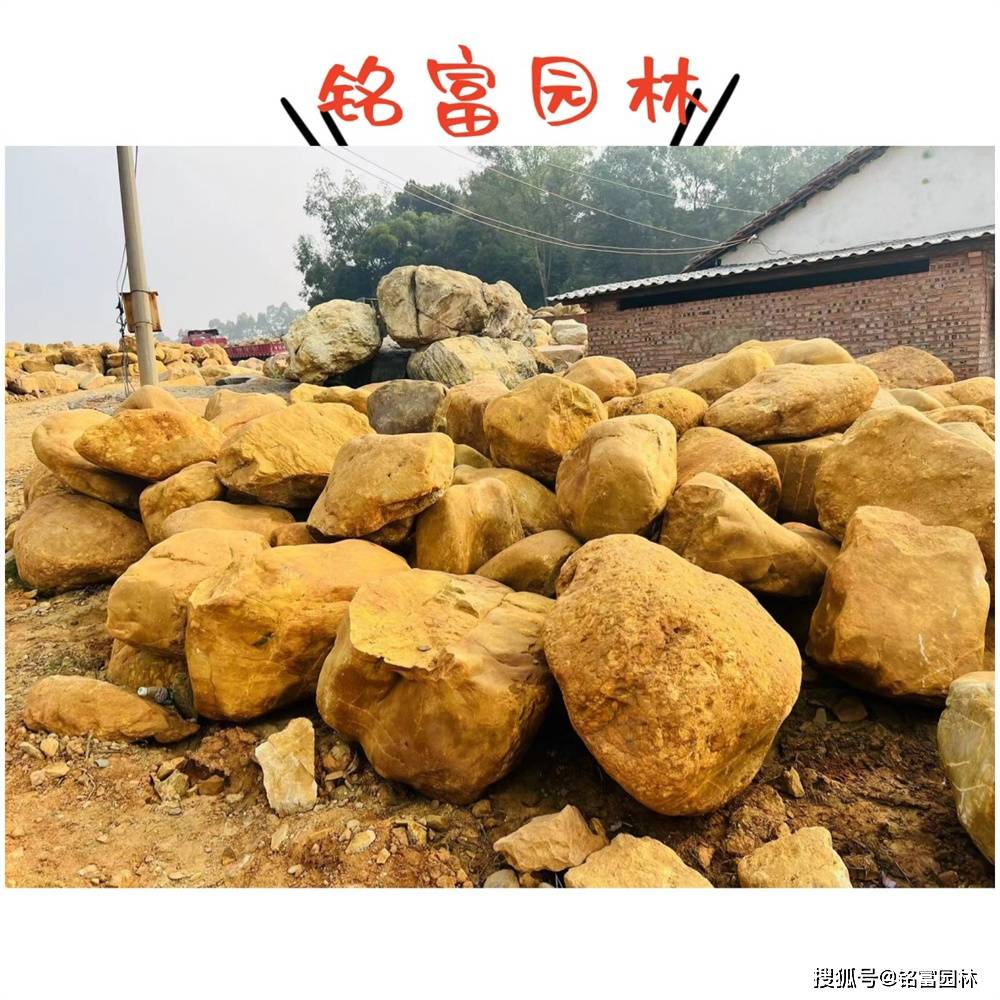 公园小区门牌石置放造景 3-6米的黄蜡石刻字石多少钱 浙江黄石刻字石景观设计