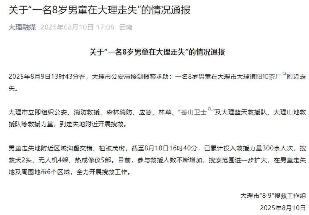 紧急寻人!男童参加夏令营山上走失!最新进展→