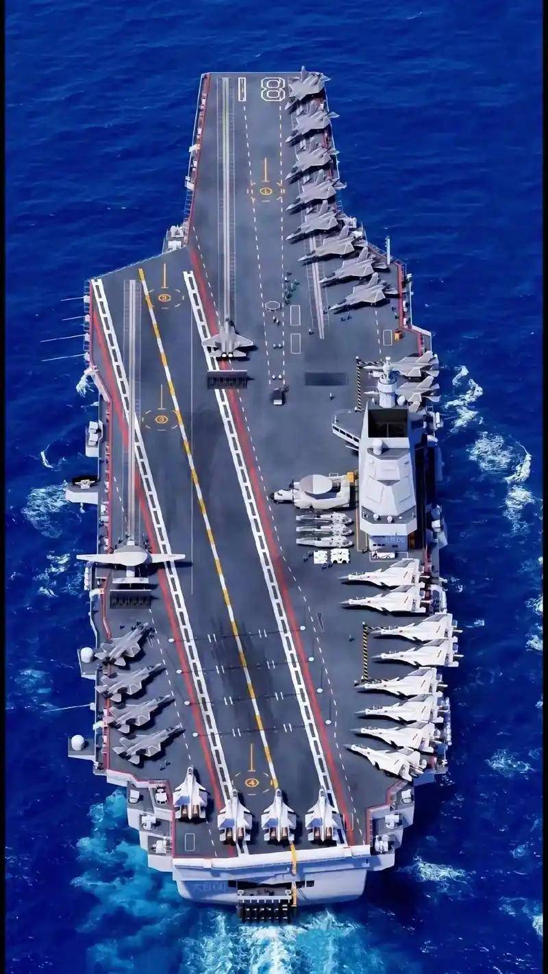中国004型核航母初露真容，42米宽300米长，排水量或超11万吨？