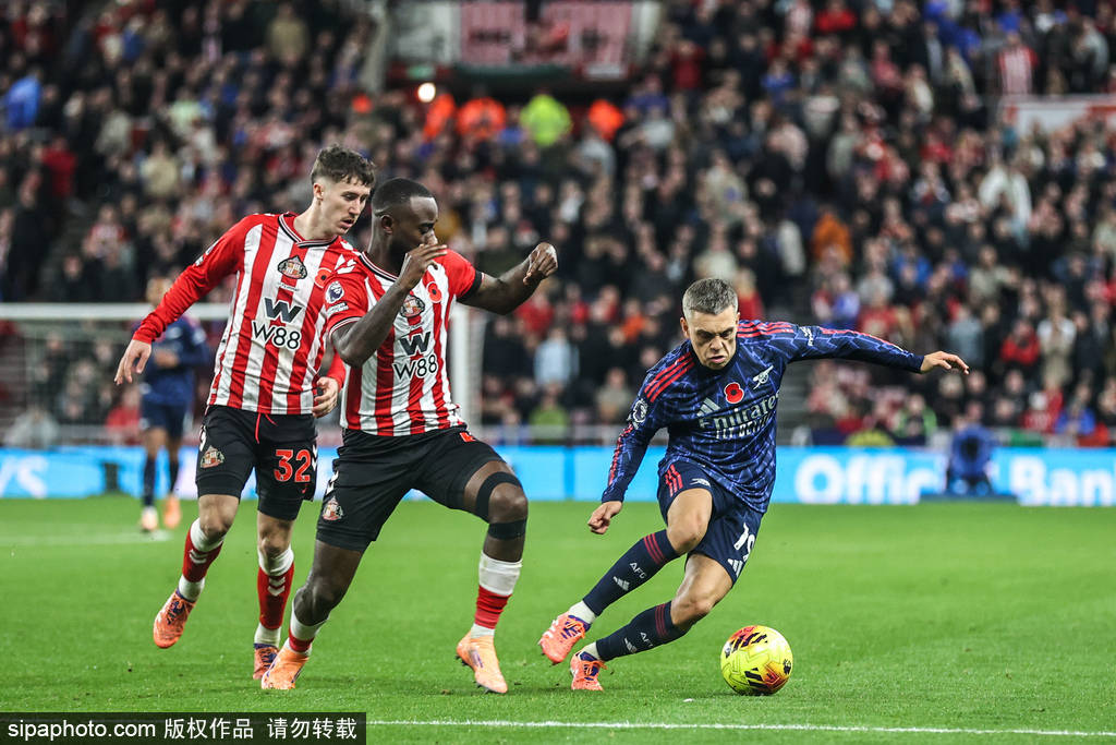 10连胜终结！英超-萨卡破门 阿森纳2-2遭桑德兰补时绝平