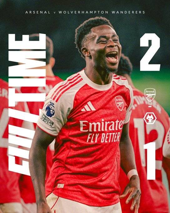 英超-刺激!狼队90分扳平94分再送乌龙 阿森纳2-1继续领跑