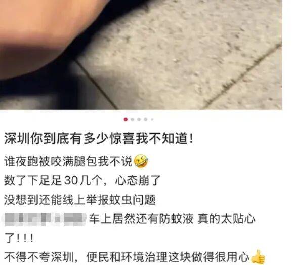 深圳一市民夜跑被咬30多个大包,当场“投诉”蚊子,竟然成功了!